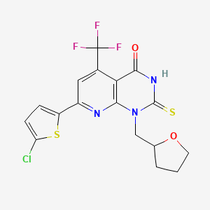 7-(5-chlorothiophen-2-yl)-2-sulfanyl-1-(tetrahydrofuran-2-ylmethyl)-5-(trifluoromethyl)pyrido[2,3-d]pyrimidin-4(1H)-one