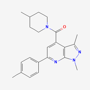 molecular formula C22H26N4O B10914878 [1,3-dimethyl-6-(4-methylphenyl)-1H-pyrazolo[3,4-b]pyridin-4-yl](4-methylpiperidin-1-yl)methanone 