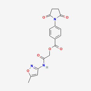 molecular formula C17H15N3O6 B10914893 2-[(5-Methyl-1,2-oxazol-3-yl)amino]-2-oxoethyl 4-(2,5-dioxopyrrolidin-1-yl)benzoate 