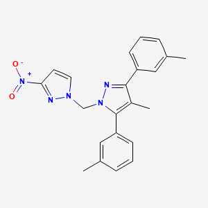 4-methyl-3,5-bis(3-methylphenyl)-1-[(3-nitro-1H-pyrazol-1-yl)methyl]-1H-pyrazole