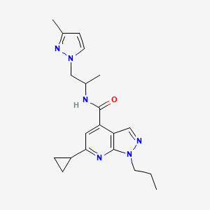 6-cyclopropyl-N-[1-(3-methyl-1H-pyrazol-1-yl)propan-2-yl]-1-propyl-1H-pyrazolo[3,4-b]pyridine-4-carboxamide