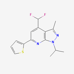 molecular formula C15H15F2N3S B10914940 4-(difluoromethyl)-3-methyl-1-(propan-2-yl)-6-(thiophen-2-yl)-1H-pyrazolo[3,4-b]pyridine 