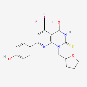 7-(4-hydroxyphenyl)-2-sulfanyl-1-(tetrahydrofuran-2-ylmethyl)-5-(trifluoromethyl)pyrido[2,3-d]pyrimidin-4(1H)-one