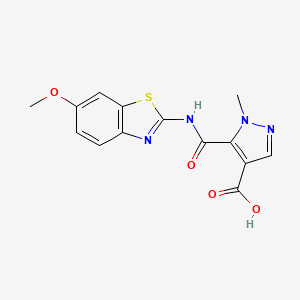 5-[(6-methoxy-1,3-benzothiazol-2-yl)carbamoyl]-1-methyl-1H-pyrazole-4-carboxylic acid