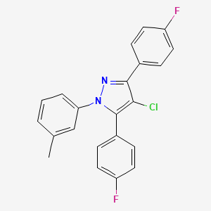 4-chloro-3,5-bis(4-fluorophenyl)-1-(3-methylphenyl)-1H-pyrazole