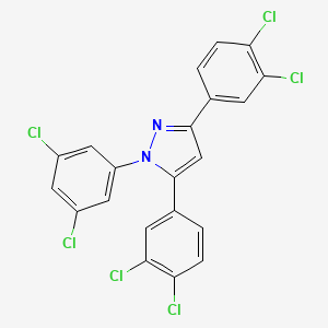 molecular formula C21H10Cl6N2 B10914963 3,5-bis(3,4-dichlorophenyl)-1-(3,5-dichlorophenyl)-1H-pyrazole 