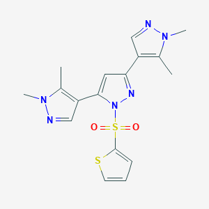 3,5-bis(1,5-dimethylpyrazol-4-yl)-1-thiophen-2-ylsulfonylpyrazole