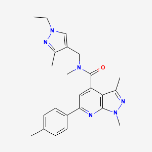 N-[(1-ethyl-3-methyl-1H-pyrazol-4-yl)methyl]-N,1,3-trimethyl-6-(4-methylphenyl)-1H-pyrazolo[3,4-b]pyridine-4-carboxamide