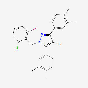 4-bromo-1-(2-chloro-6-fluorobenzyl)-3,5-bis(3,4-dimethylphenyl)-1H-pyrazole