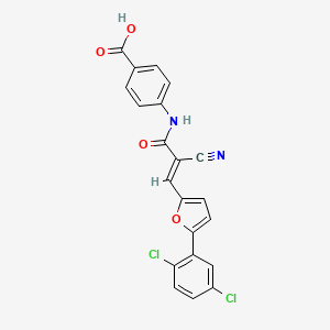 4-({(2E)-2-cyano-3-[5-(2,5-dichlorophenyl)furan-2-yl]prop-2-enoyl}amino)benzoic acid