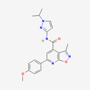 molecular formula C21H21N5O3 B10915088 6-(4-methoxyphenyl)-3-methyl-N-[1-(propan-2-yl)-1H-pyrazol-3-yl][1,2]oxazolo[5,4-b]pyridine-4-carboxamide 