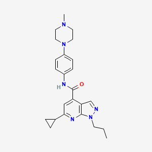 6-cyclopropyl-N-[4-(4-methylpiperazin-1-yl)phenyl]-1-propyl-1H-pyrazolo[3,4-b]pyridine-4-carboxamide