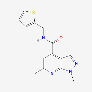 1,6-dimethyl-N-(thiophen-2-ylmethyl)-1H-pyrazolo[3,4-b]pyridine-4-carboxamide