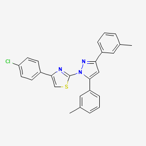 2-[3,5-bis(3-methylphenyl)-1H-pyrazol-1-yl]-4-(4-chlorophenyl)-1,3-thiazole