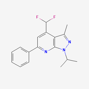 molecular formula C17H17F2N3 B10915127 4-(difluoromethyl)-3-methyl-6-phenyl-1-(propan-2-yl)-1H-pyrazolo[3,4-b]pyridine 