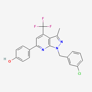 4-[1-(3-chlorobenzyl)-3-methyl-4-(trifluoromethyl)-1H-pyrazolo[3,4-b]pyridin-6-yl]phenol