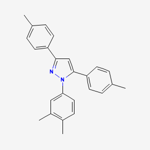 molecular formula C25H24N2 B10915171 1-(3,4-dimethylphenyl)-3,5-bis(4-methylphenyl)-1H-pyrazole 