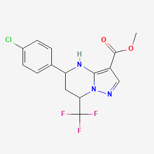 Methyl 5-(4-chlorophenyl)-7-(trifluoromethyl)-4,5,6,7-tetrahydropyrazolo[1,5-a]pyrimidine-3-carboxylate