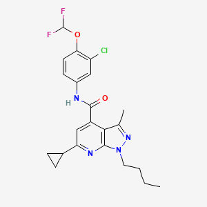 molecular formula C22H23ClF2N4O2 B10915196 1-butyl-N-[3-chloro-4-(difluoromethoxy)phenyl]-6-cyclopropyl-3-methyl-1H-pyrazolo[3,4-b]pyridine-4-carboxamide CAS No. 1011396-59-0