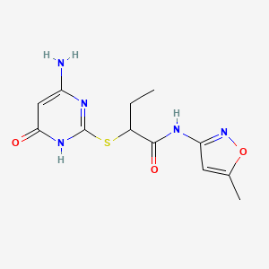 2-[(4-amino-6-oxo-1,6-dihydropyrimidin-2-yl)sulfanyl]-N-(5-methyl-1,2-oxazol-3-yl)butanamide