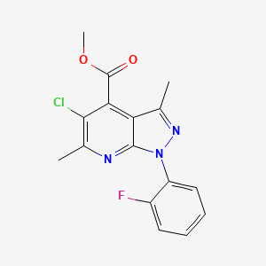 methyl 5-chloro-1-(2-fluorophenyl)-3,6-dimethyl-1H-pyrazolo[3,4-b]pyridine-4-carboxylate