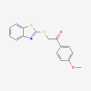 molecular formula C16H13NO2S2 B10915218 2-(1,3-Benzothiazol-2-ylsulfanyl)-1-(4-methoxyphenyl)ethanone 