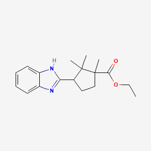 ethyl 3-(1H-benzimidazol-2-yl)-1,2,2-trimethylcyclopentanecarboxylate