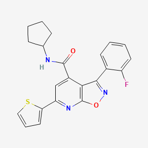 N-cyclopentyl-3-(2-fluorophenyl)-6-(thiophen-2-yl)[1,2]oxazolo[5,4-b]pyridine-4-carboxamide