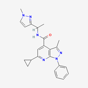 6-cyclopropyl-3-methyl-N-[1-(1-methyl-1H-pyrazol-3-yl)ethyl]-1-phenyl-1H-pyrazolo[3,4-b]pyridine-4-carboxamide