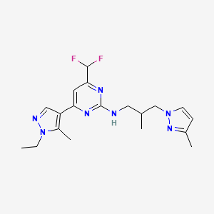 4-(difluoromethyl)-6-(1-ethyl-5-methyl-1H-pyrazol-4-yl)-N-[2-methyl-3-(3-methyl-1H-pyrazol-1-yl)propyl]pyrimidin-2-amine