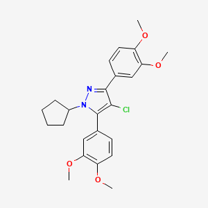 4-chloro-1-cyclopentyl-3,5-bis(3,4-dimethoxyphenyl)-1H-pyrazole