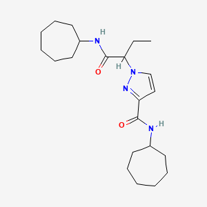 N-cycloheptyl-1-[1-(cycloheptylamino)-1-oxobutan-2-yl]-1H-pyrazole-3-carboxamide