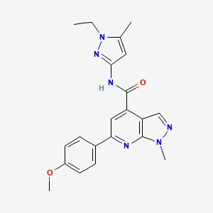 N-(1-ethyl-5-methyl-1H-pyrazol-3-yl)-6-(4-methoxyphenyl)-1-methyl-1H-pyrazolo[3,4-b]pyridine-4-carboxamide