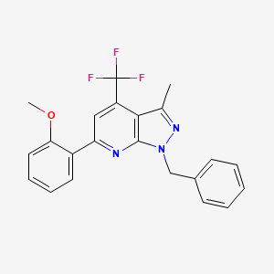 1-benzyl-6-(2-methoxyphenyl)-3-methyl-4-(trifluoromethyl)-1H-pyrazolo[3,4-b]pyridine