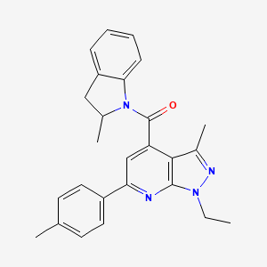 [1-ethyl-3-methyl-6-(4-methylphenyl)-1H-pyrazolo[3,4-b]pyridin-4-yl](2-methyl-2,3-dihydro-1H-indol-1-yl)methanone