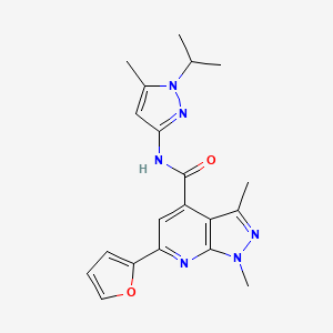 6-(furan-2-yl)-1,3-dimethyl-N-[5-methyl-1-(propan-2-yl)-1H-pyrazol-3-yl]-1H-pyrazolo[3,4-b]pyridine-4-carboxamide