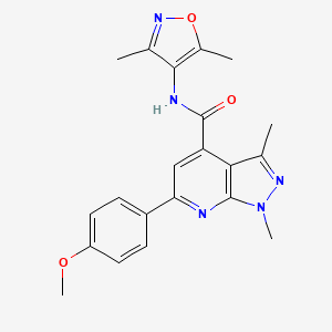 N-(3,5-dimethyl-1,2-oxazol-4-yl)-6-(4-methoxyphenyl)-1,3-dimethyl-1H-pyrazolo[3,4-b]pyridine-4-carboxamide