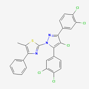 2-[4-chloro-3,5-bis(3,4-dichlorophenyl)-1H-pyrazol-1-yl]-5-methyl-4-phenyl-1,3-thiazole