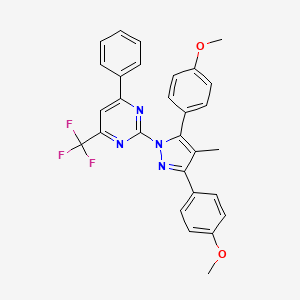 2-[3,5-bis(4-methoxyphenyl)-4-methyl-1H-pyrazol-1-yl]-4-phenyl-6-(trifluoromethyl)pyrimidine