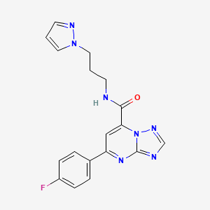 5-(4-fluorophenyl)-N-[3-(1H-pyrazol-1-yl)propyl][1,2,4]triazolo[1,5-a]pyrimidine-7-carboxamide