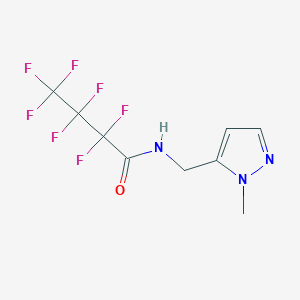 molecular formula C9H8F7N3O B10915399 2,2,3,3,4,4,4-heptafluoro-N-[(1-methyl-1H-pyrazol-5-yl)methyl]butanamide 