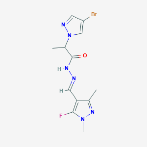 2-(4-Bromo-1H-pyrazol-1-YL)-N'~1~-[(5-fluoro-1,3-dimethyl-1H-pyrazol-4-YL)methylene]propanohydrazide