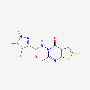 4-bromo-N-(2,6-dimethyl-4-oxothieno[2,3-d]pyrimidin-3(4H)-yl)-1,5-dimethyl-1H-pyrazole-3-carboxamide