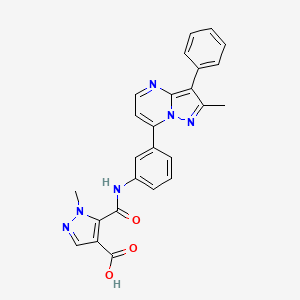 1-methyl-5-{[3-(2-methyl-3-phenylpyrazolo[1,5-a]pyrimidin-7-yl)phenyl]carbamoyl}-1H-pyrazole-4-carboxylic acid