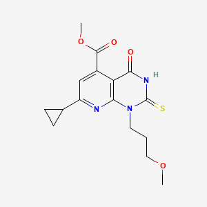 Methyl 7-cyclopropyl-1-(3-methoxypropyl)-4-oxo-2-sulfanyl-1,4-dihydropyrido[2,3-d]pyrimidine-5-carboxylate