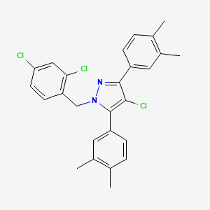 4-chloro-1-(2,4-dichlorobenzyl)-3,5-bis(3,4-dimethylphenyl)-1H-pyrazole