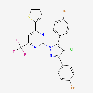 2-[3,5-bis(4-bromophenyl)-4-chloro-1H-pyrazol-1-yl]-4-(thiophen-2-yl)-6-(trifluoromethyl)pyrimidine