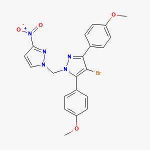 4-bromo-3,5-bis(4-methoxyphenyl)-1-[(3-nitro-1H-pyrazol-1-yl)methyl]-1H-pyrazole