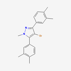 molecular formula C20H21BrN2 B10915546 4-bromo-3,5-bis(3,4-dimethylphenyl)-1-methyl-1H-pyrazole 