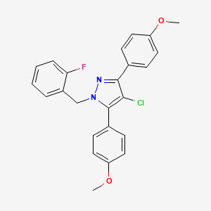 4-chloro-1-(2-fluorobenzyl)-3,5-bis(4-methoxyphenyl)-1H-pyrazole